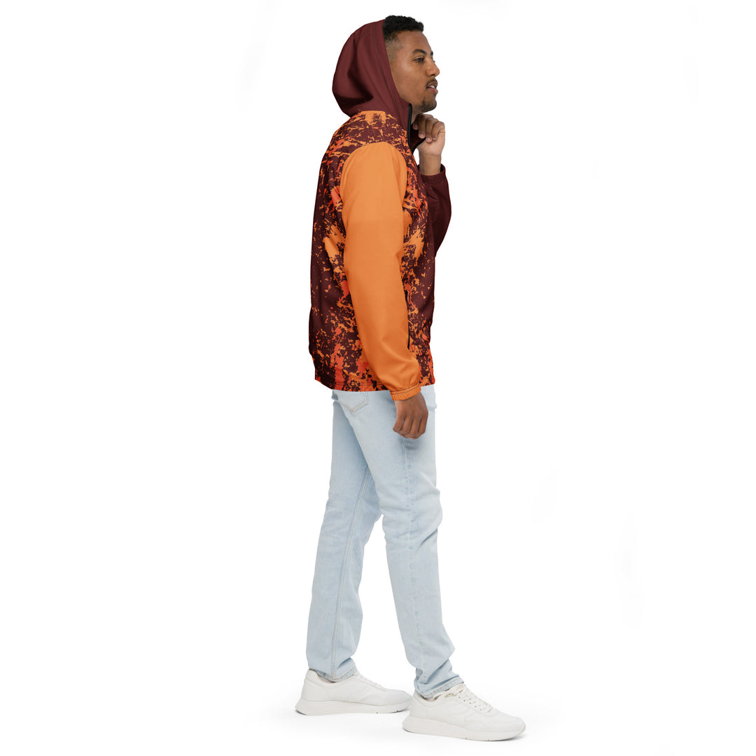 Men’s Windbreaker - Red-Orange Particle