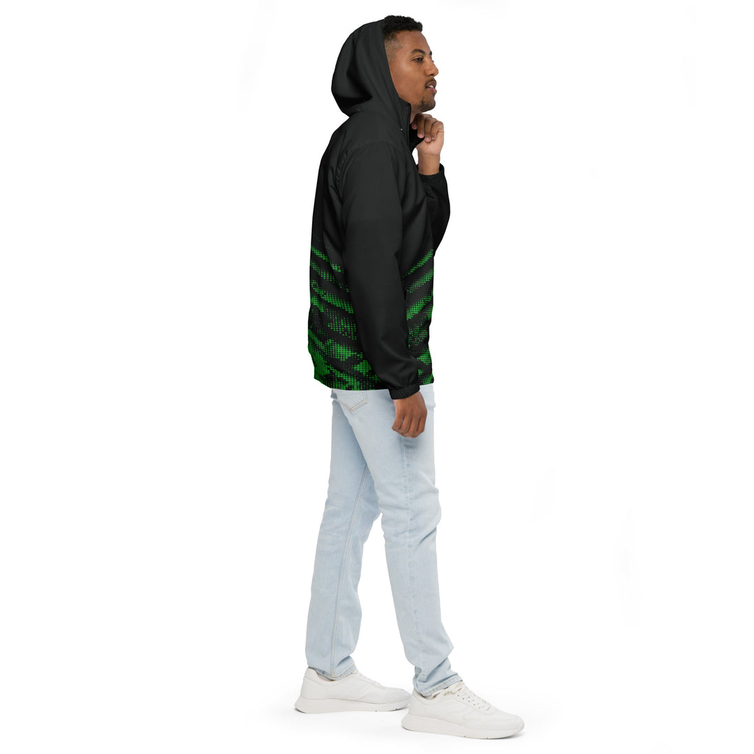 Men’s Windbreaker - Black-Green Halftone