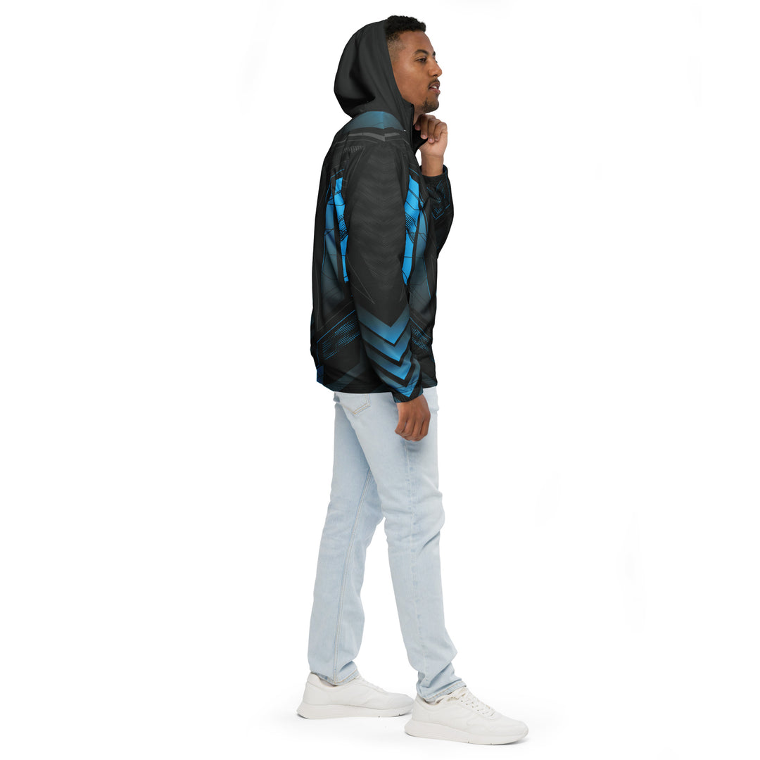 Men’s Windbreaker - Black-Turquoise Suit