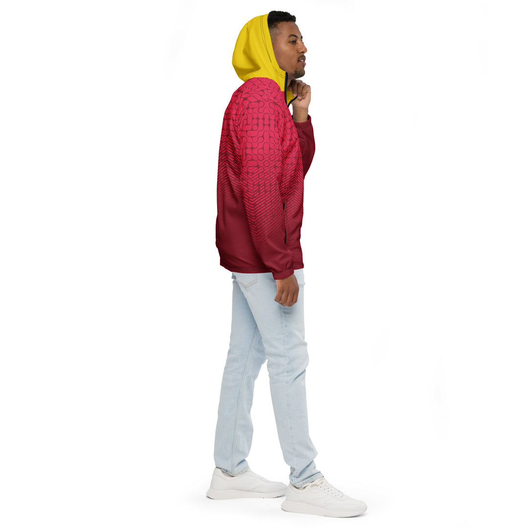 Men’s Windbreaker - Red-Yellow Arc