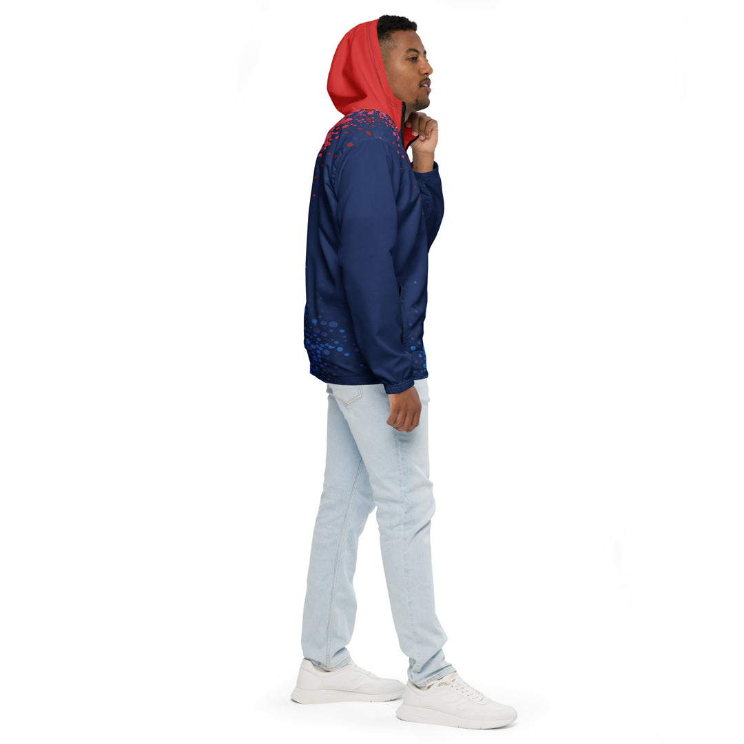 Men’s Windbreaker - Blue-Red Bubble