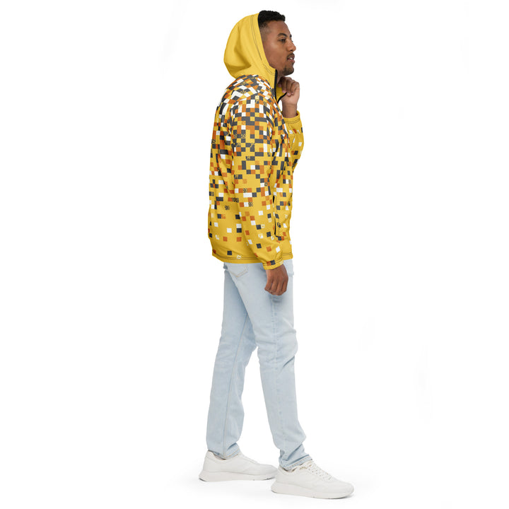 Men’s Windbreaker - Yellow-Grey Pixel