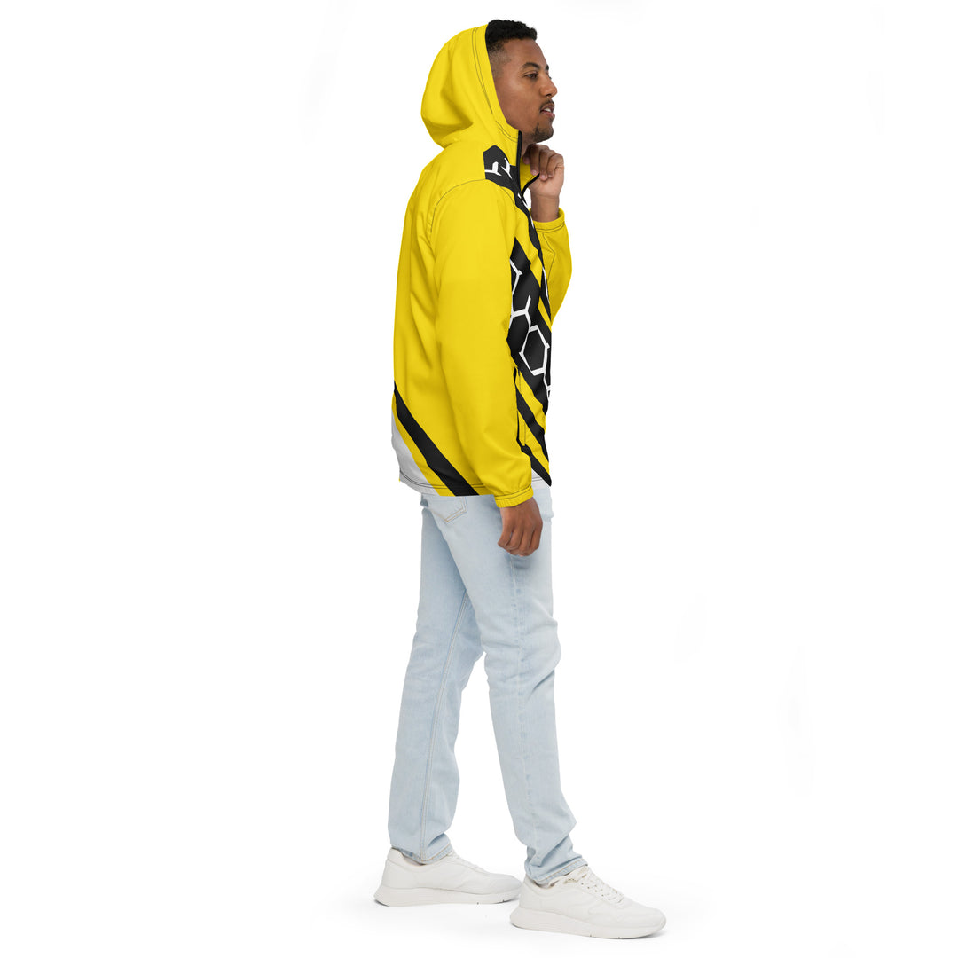 Men’s Windbreaker - Black-Yellow Hexagon