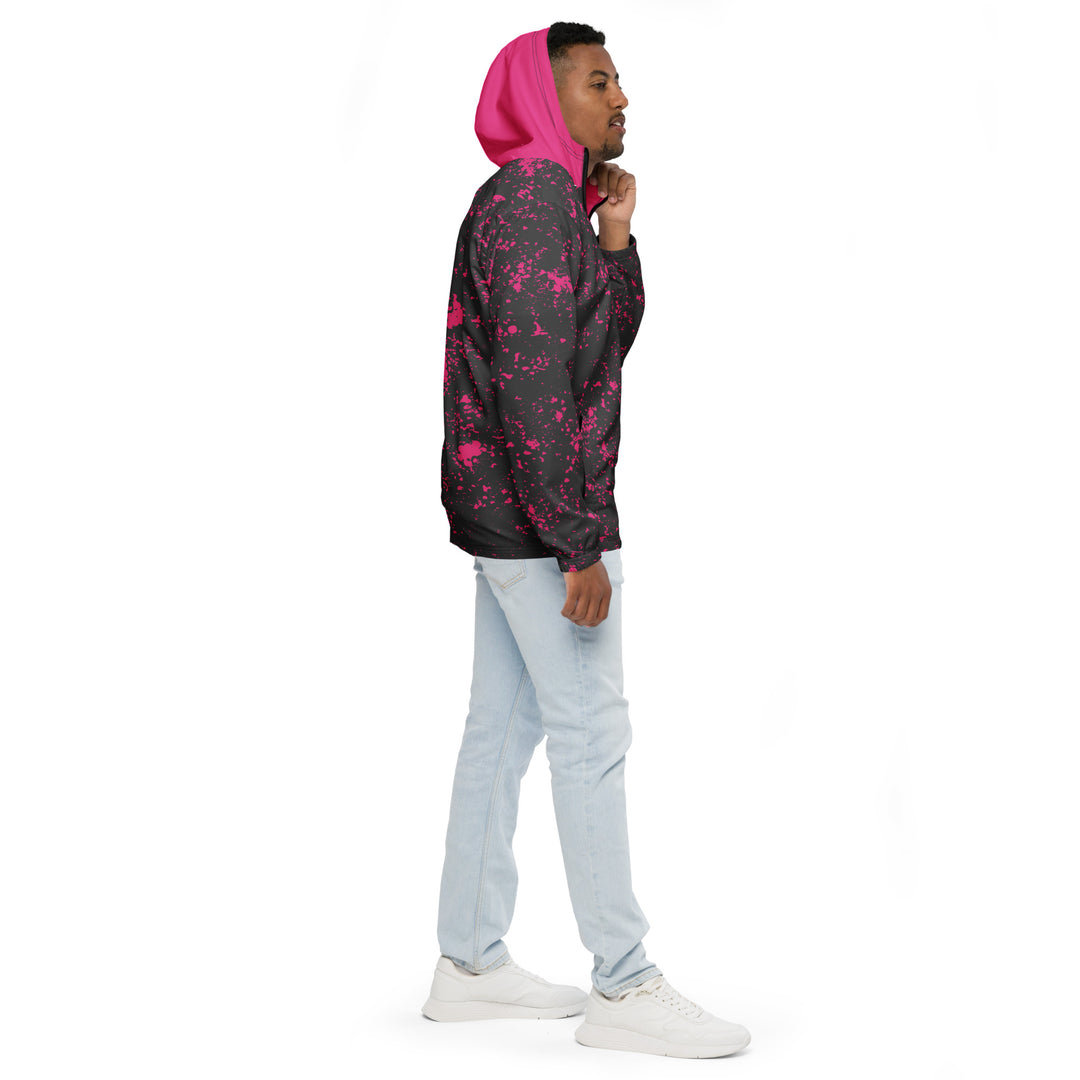 Men’s Windbreaker - Grey-Pink Stains