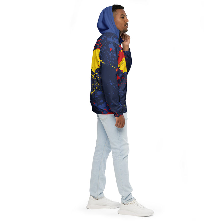 Men’s Windbreaker - Blue-Yellow Splash