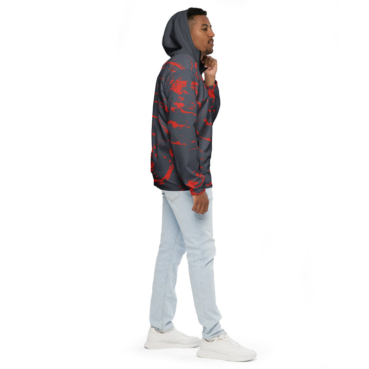 Men’s Windbreaker - Grey-Red Stir