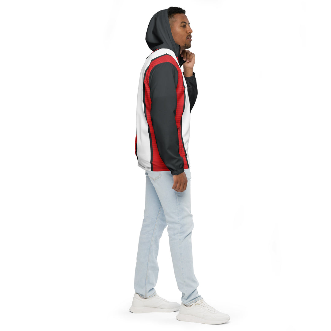 Men’s Windbreaker - Red-White Bar