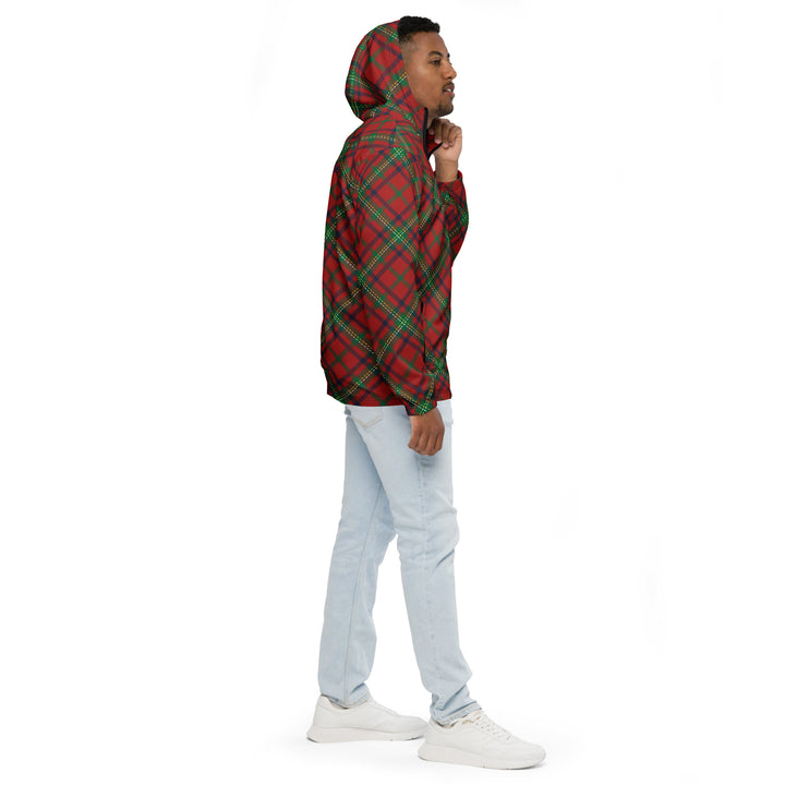 Men’s Windbreaker - Red-Green Tartan