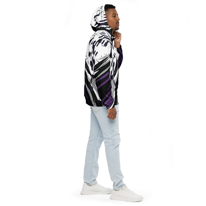 Men’s Windbreaker - Black-Purple Cut