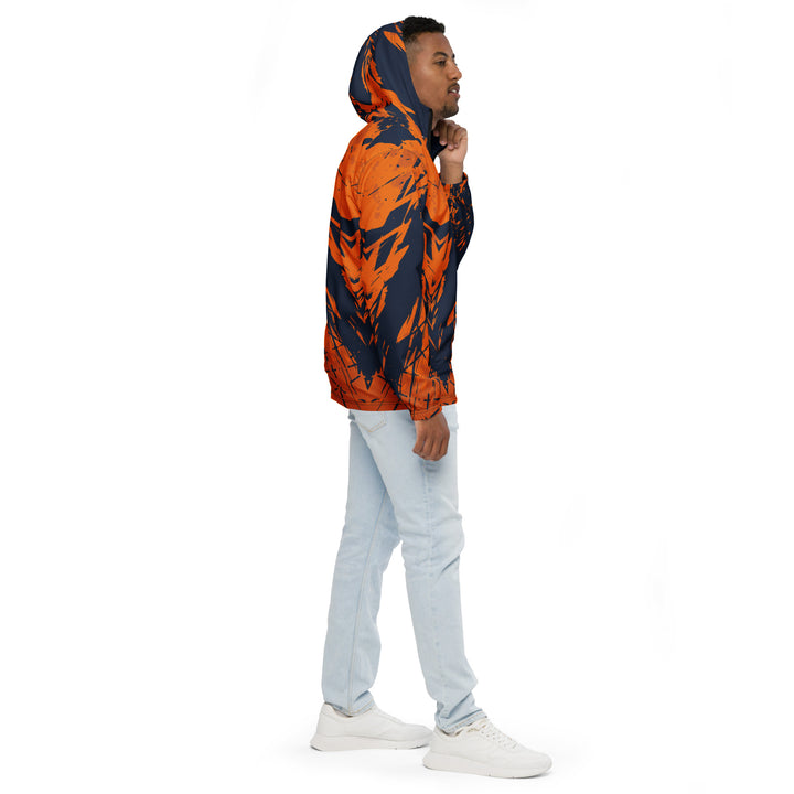 Men’s Windbreaker - Black-Orange Work