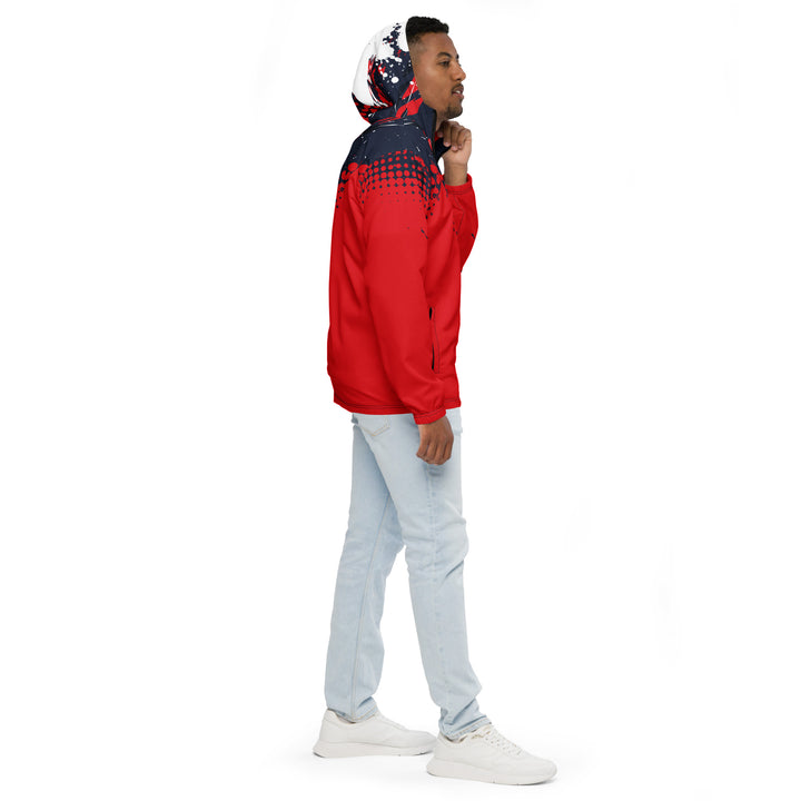 Men’s Windbreaker - Red-White Splash