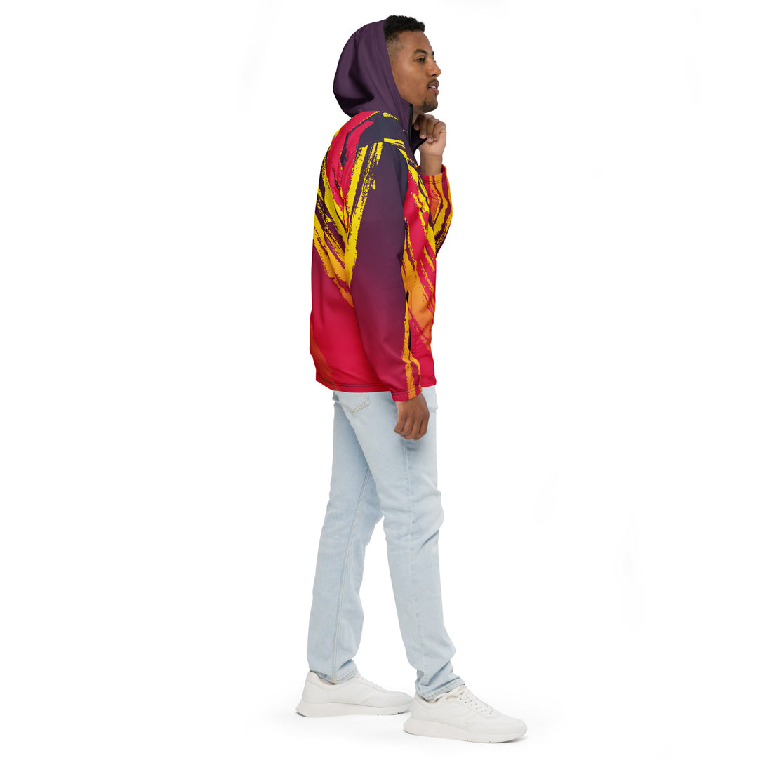 Men’s Windbreaker - Red-Yellow Beam