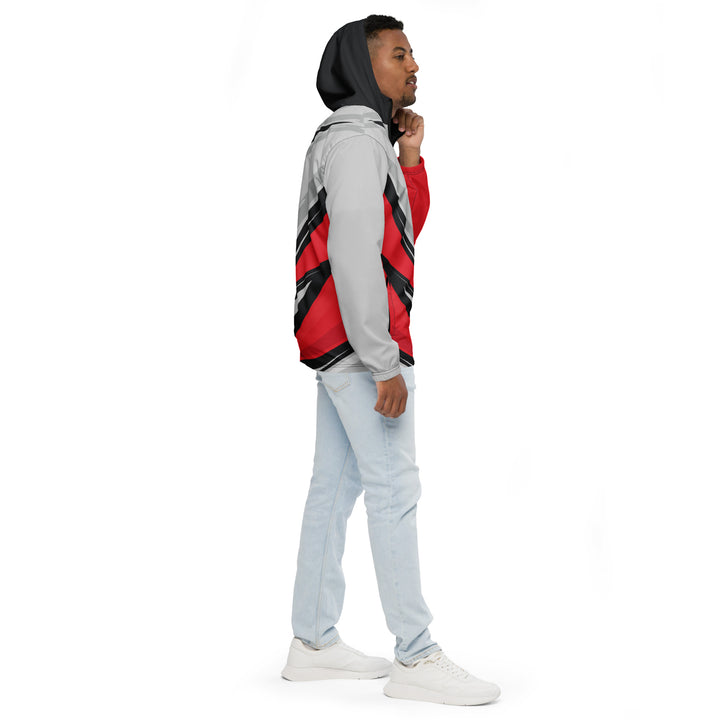 Men’s Windbreaker - Red-Grey Flash