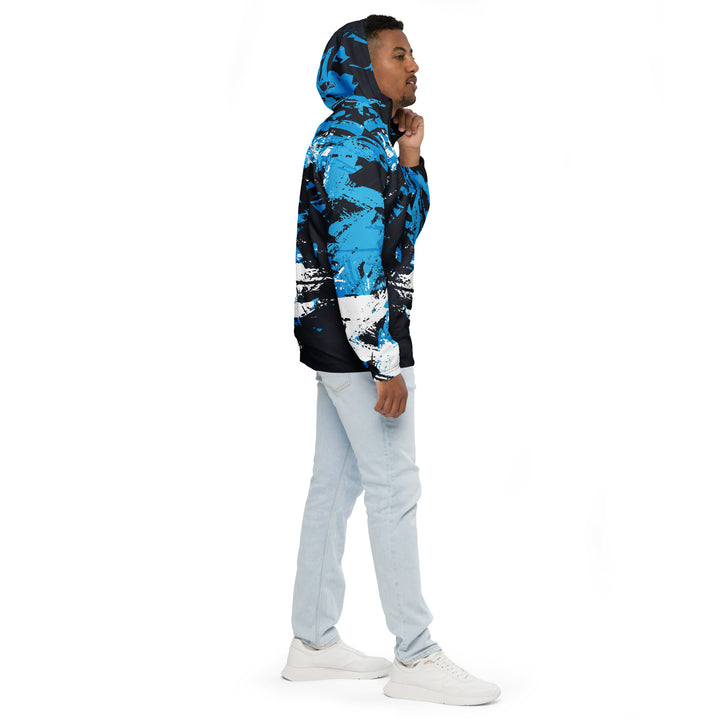 Men’s Windbreaker - Blue-White Script