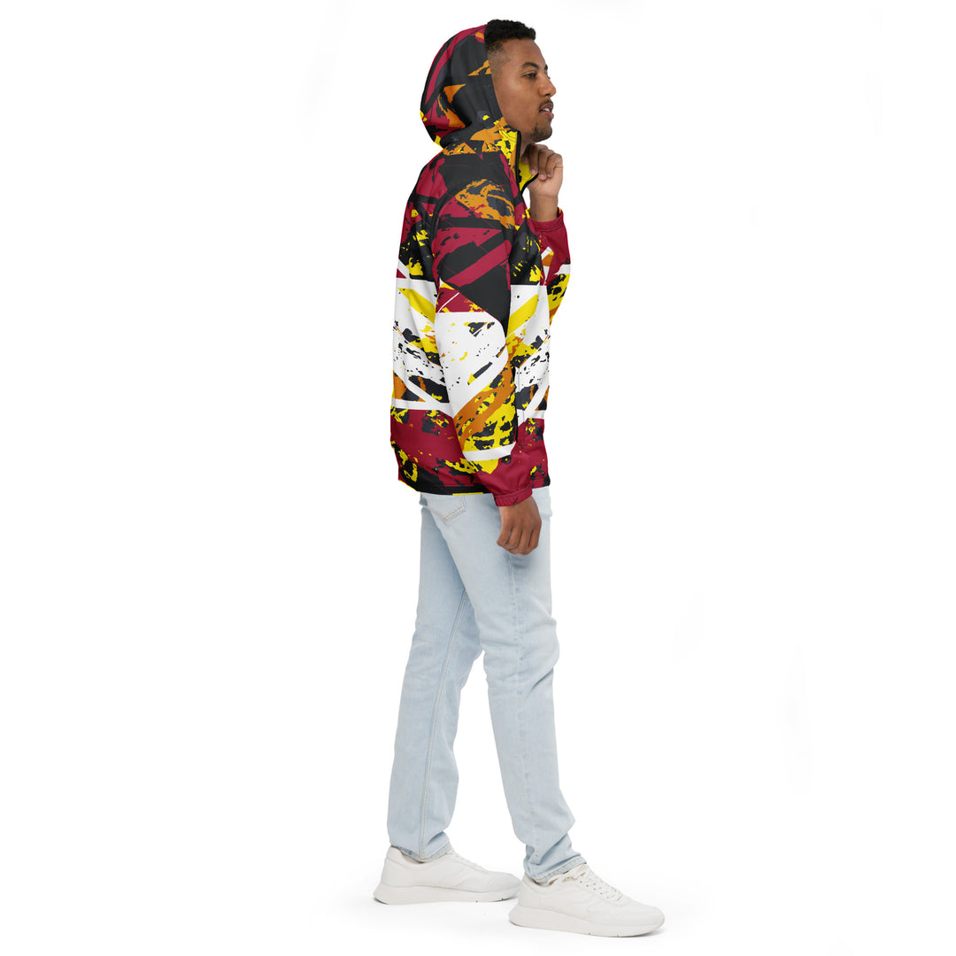 Men’s Windbreaker - Red-White Sketch