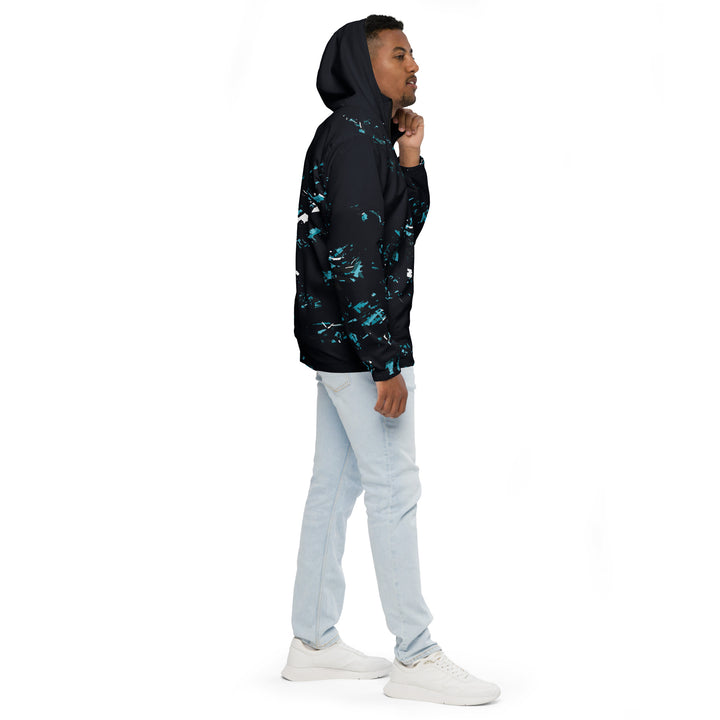 Men’s Windbreaker - Black-Turquoise Hidden