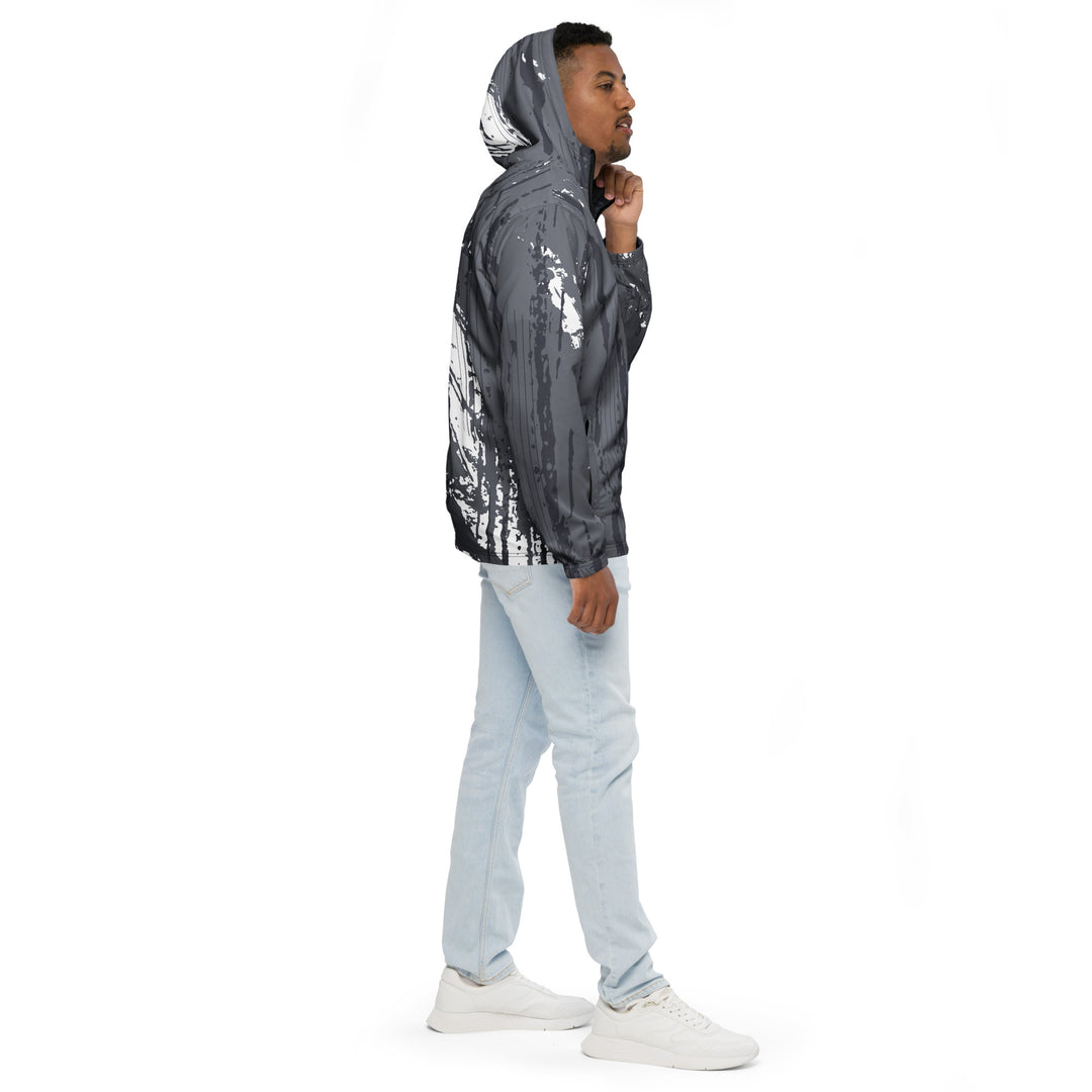 Men’s Windbreaker - Grey-White Drops