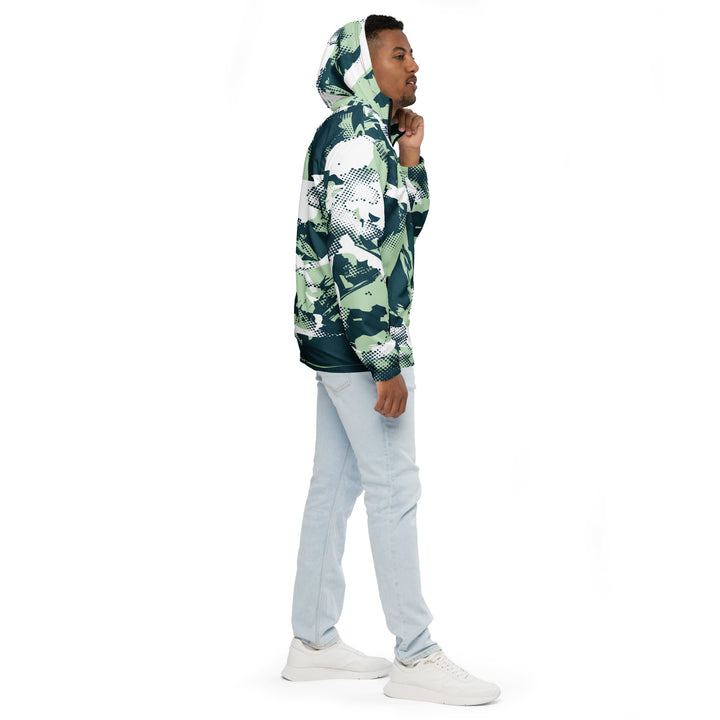 Men’s Windbreaker - Green-White Scene