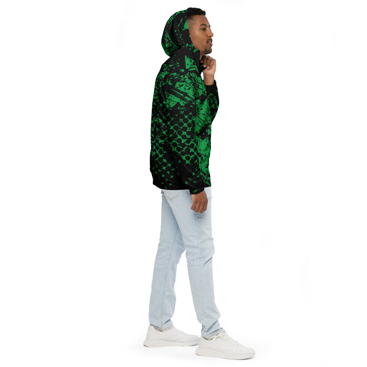 Men’s Windbreaker - Black-Green Mark