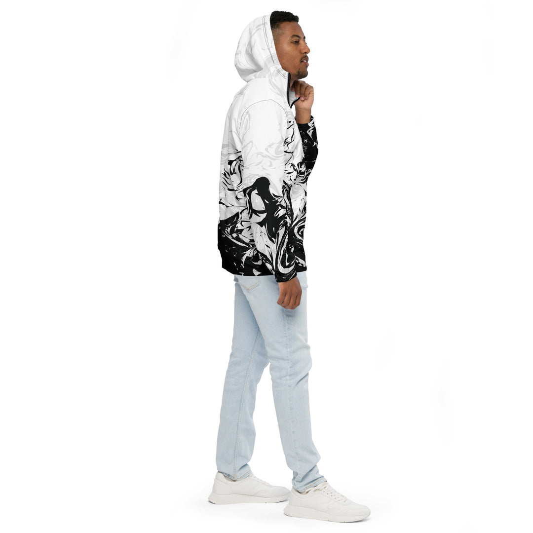 Men’s Windbreaker - White-Black Ink