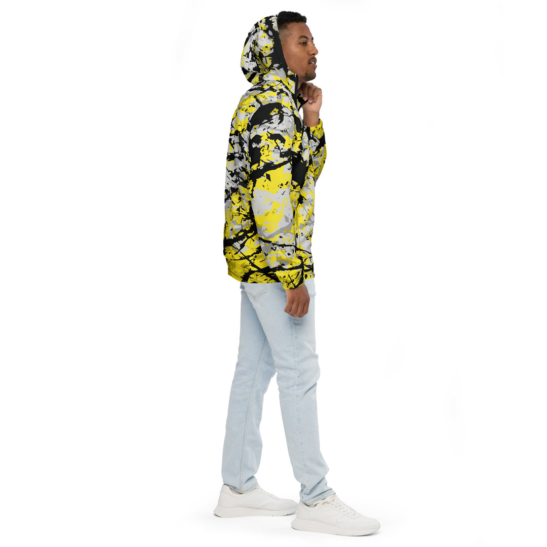 Men’s Windbreaker - Yellow-Black Splatter