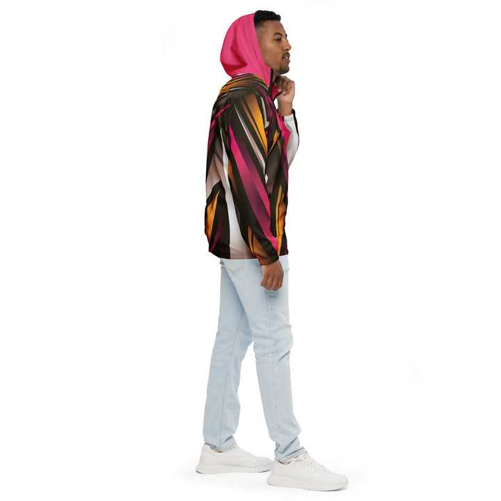 Men’s Windbreaker - Black-Pink Demand