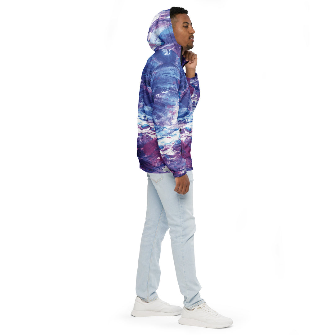 Men’s Windbreaker - Purple-White Universe