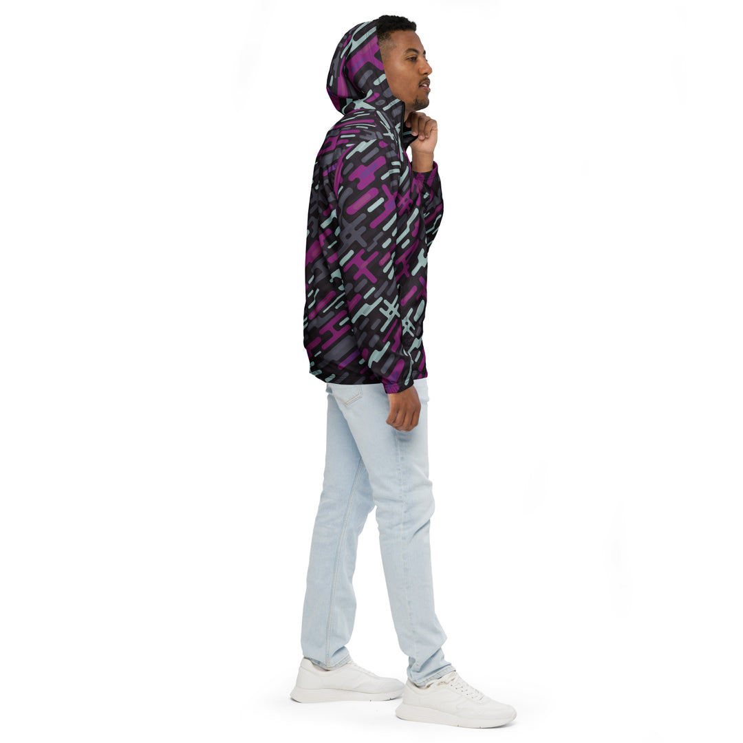 Men’s Windbreaker - Black-Purple Wire