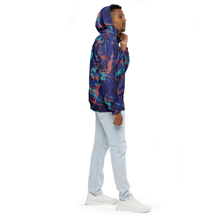 Men’s Windbreaker - Blue-Orange Lagoon