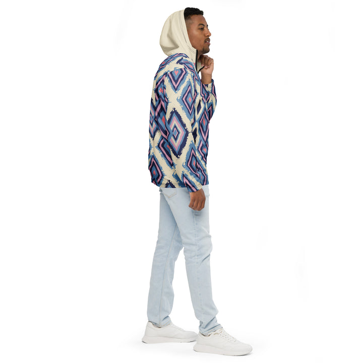 Men’s Windbreaker - Beige-Blue Illusion