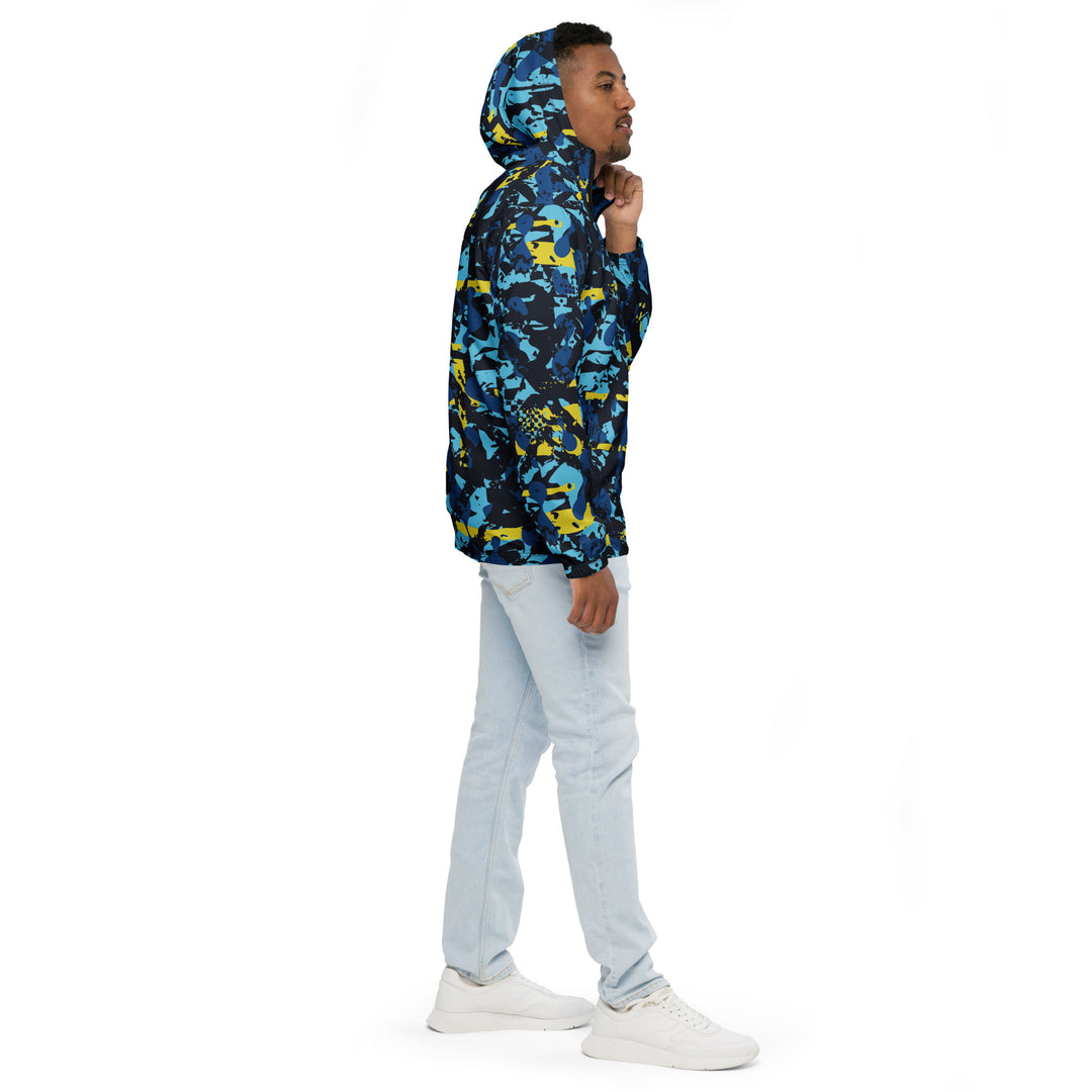 Men’s Windbreaker - Blue-Yellow Criss