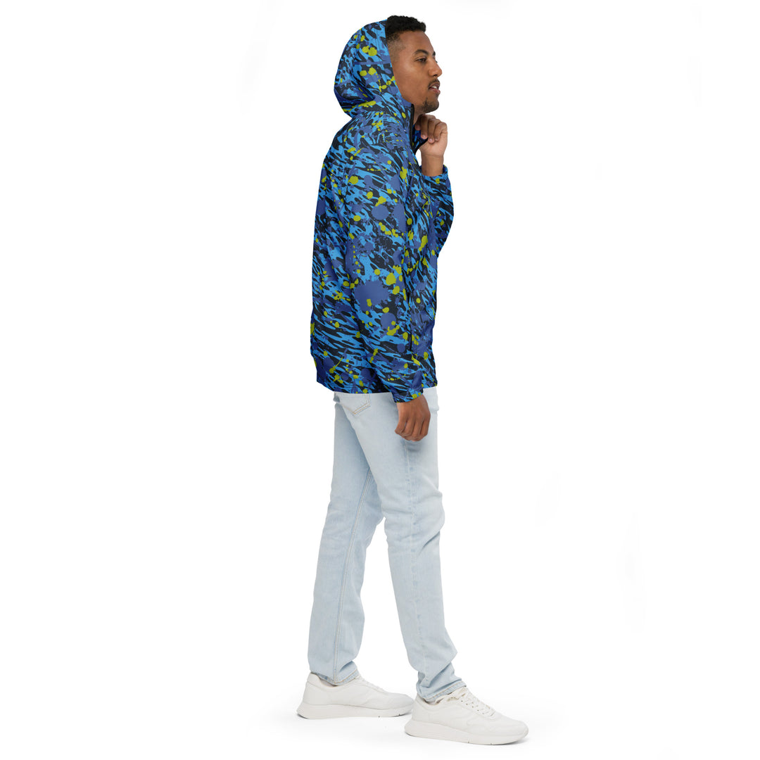 Men’s Windbreaker - Blue-Green Flower