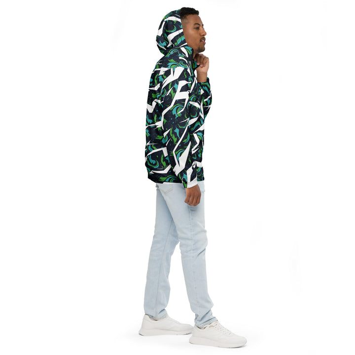 Men’s Windbreaker - Black-Green Comic