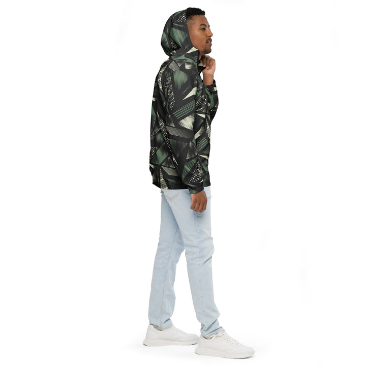 Men’s Windbreaker - Black-Green Landscape