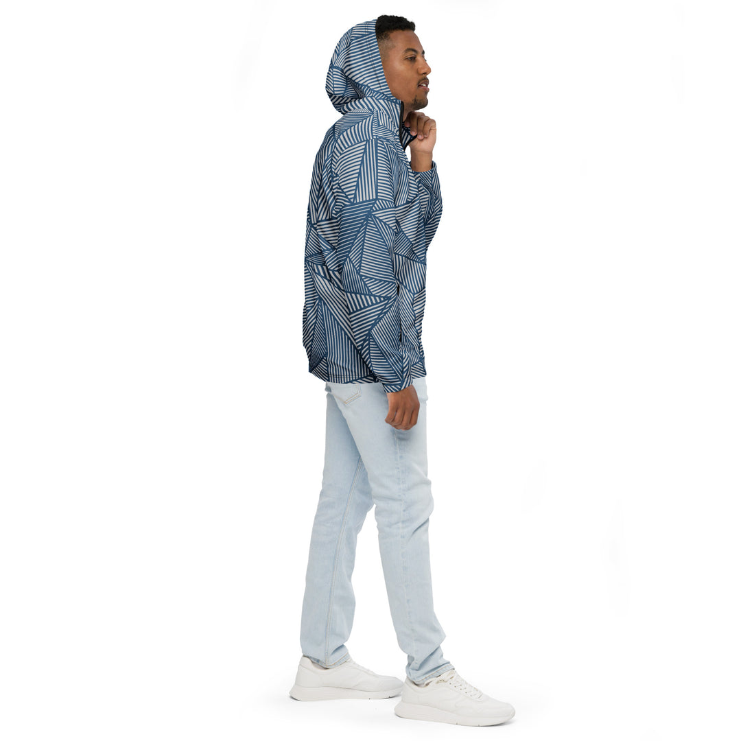 Men’s Windbreaker - Blue-White Distortion