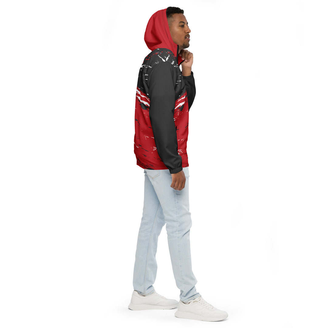 Men’s Windbreaker - Red-Black Fire