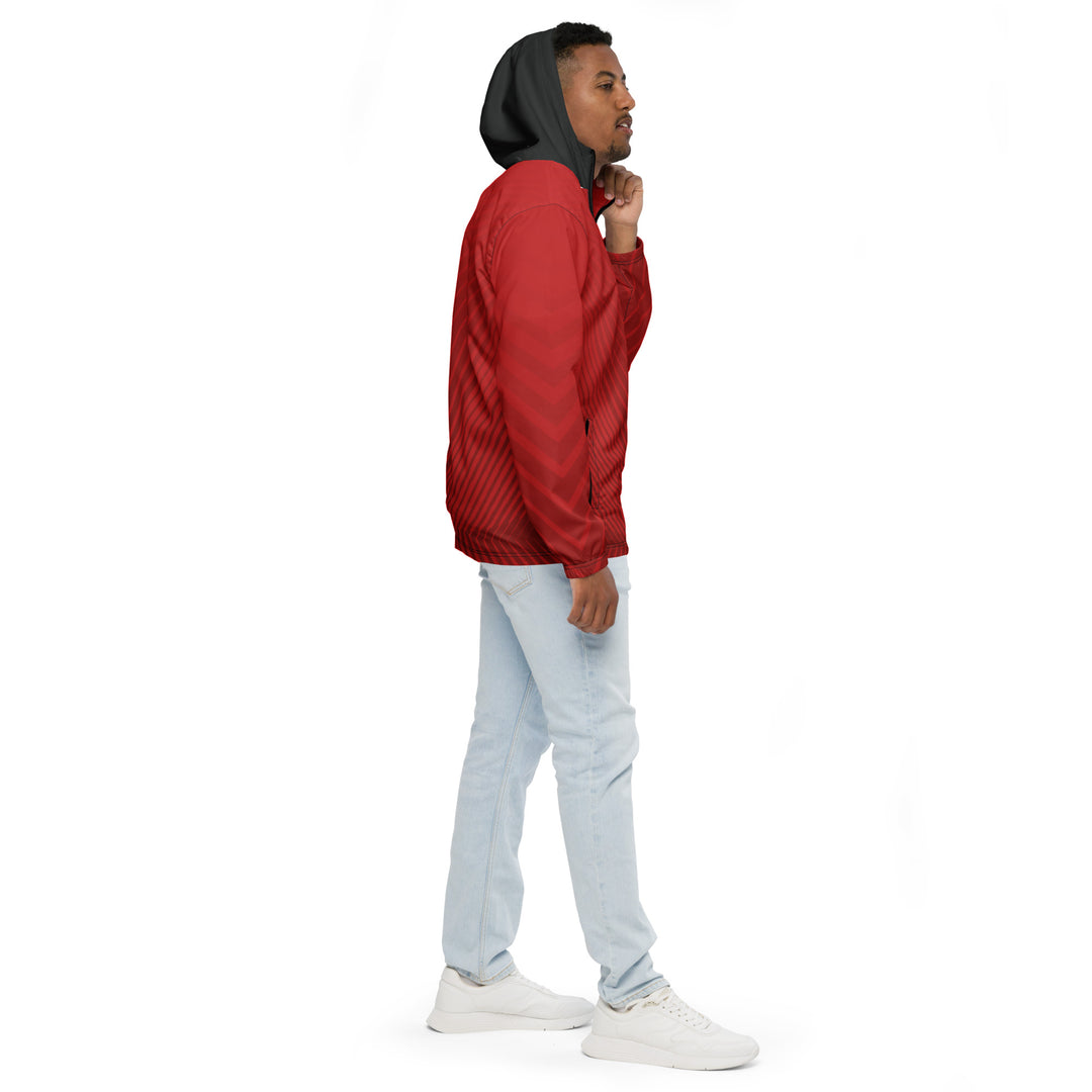 Men’s Windbreaker - Red-Black Stripe