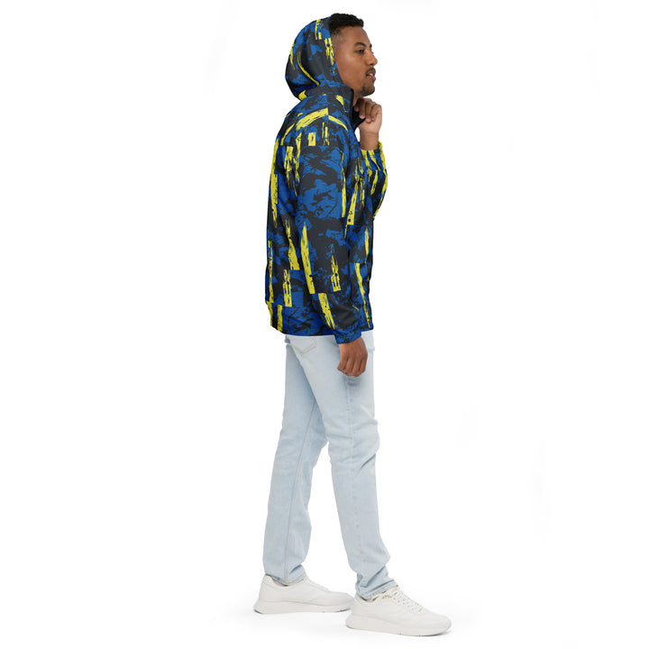 Men’s Windbreaker - Blue-Yellow Forest