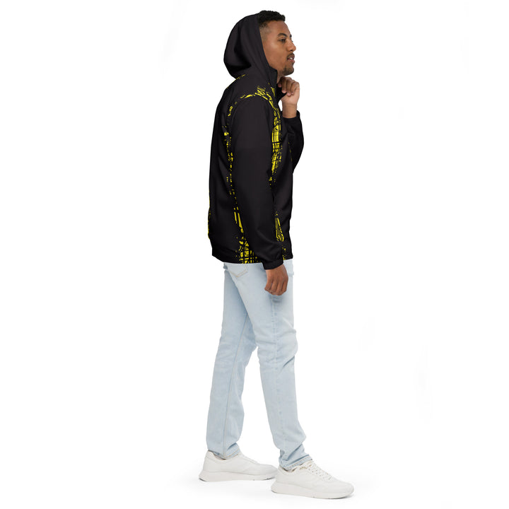 Men’s Windbreaker - Black-Yellow Bar