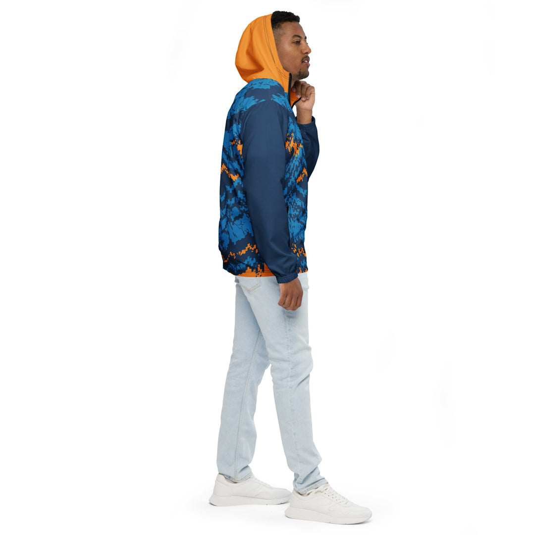 Men’s Windbreaker - Blue-Orange Pixel