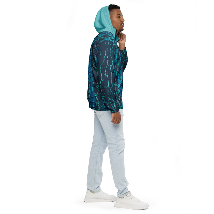 Men’s Windbreaker - Turquoise Flux