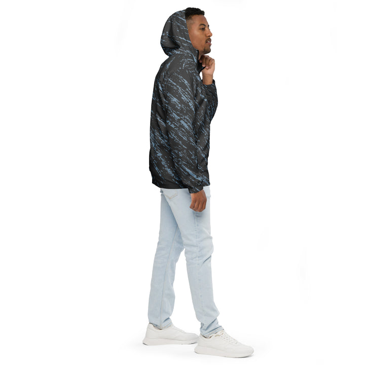 Men’s Windbreaker - Black-Blue Grunge