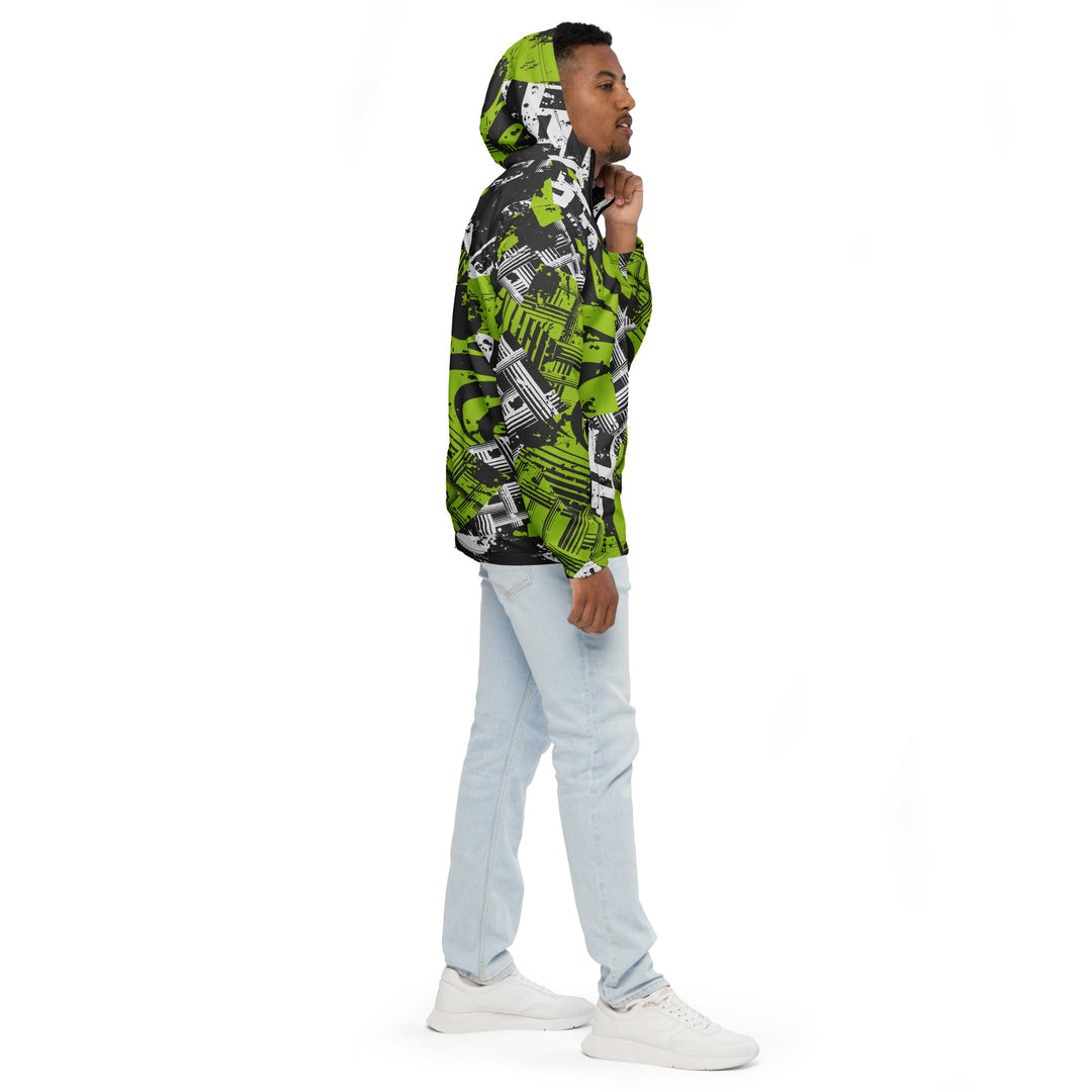 Men’s Windbreaker - Green Spiral