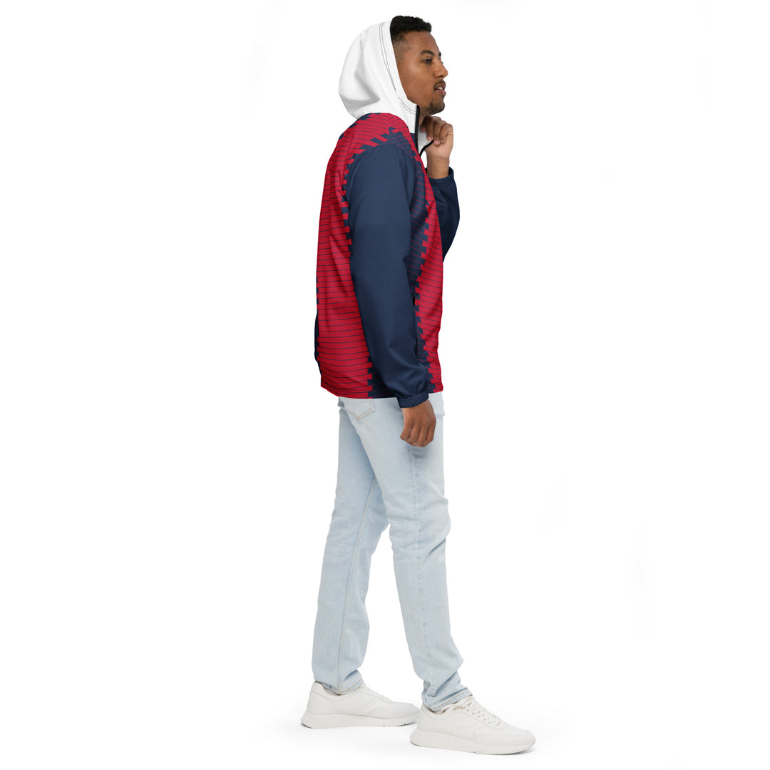 Men’s Windbreaker - Red-Blue Bar