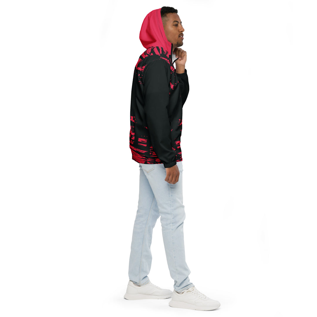 Men’s Windbreaker - Red-Black Grunge