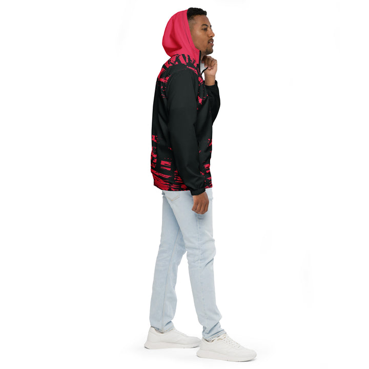 Men’s Windbreaker - Red-Black Grunge