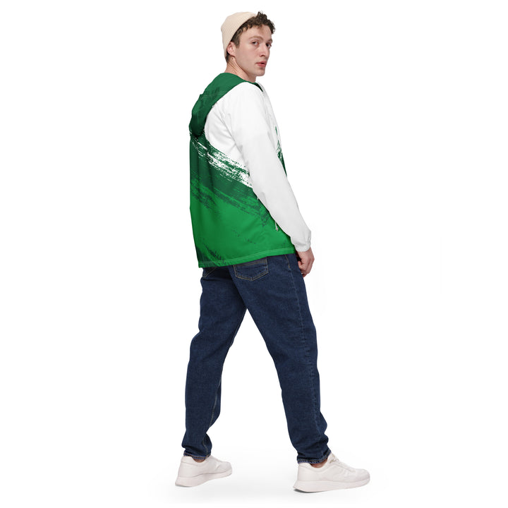 Men’s Windbreaker - Green-White Up