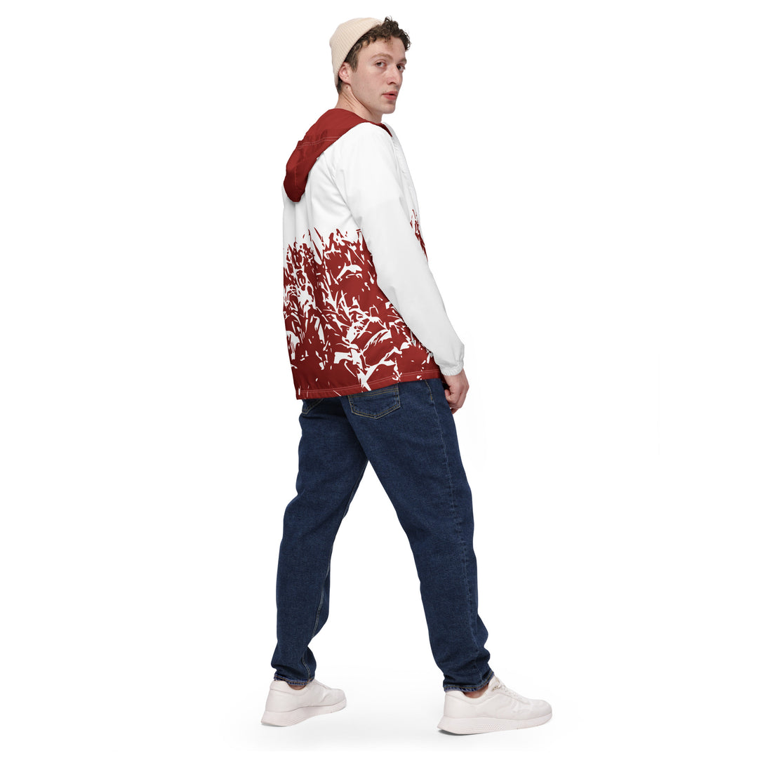 Men’s Windbreaker - Red-White Grass