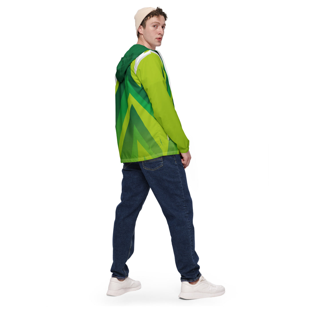 Men’s Windbreaker - Green-White Top