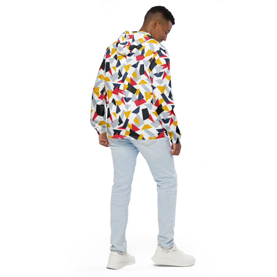 Men’s Windbreaker - White-Red Shards